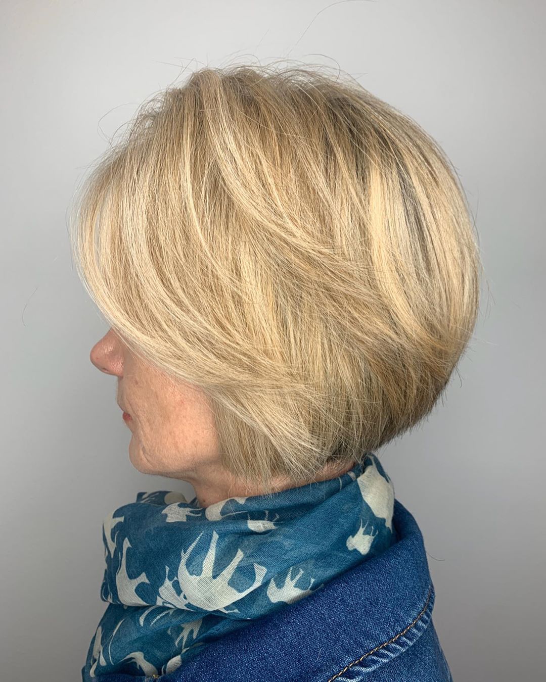 stacked bob for ladies aged 50 